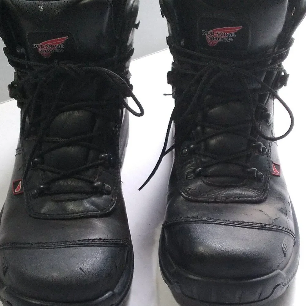 Red Wing Shoes Work Boots Safety Toe EH Rated Black Leather USA Made‎ 10.5